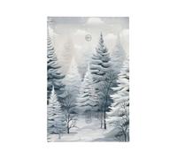 Mexpekil Cubierta de interruptor de luz de bosque de abeto de nieve, 1 banda, cubierta de salida en blanco, placa de pared decorativa para oficina en casa