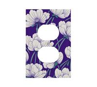Mexpekil Cubierta de interruptor de luz de flores violetas, 1 banda, cubierta de salida dúplex individual, placa de pared decorativa para oficina en casa