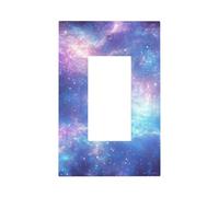 Mexpekil Cubierta de interruptor de luz de galaxia morada, 1 banda, cubierta de salida basculante individual, placa de pared decorativa para oficina en casa