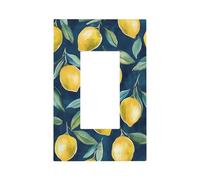 Mexpekil Cubierta de interruptor de luz de limones de acuarela, 1 banda, cubierta de salida basculante individual, placa de pared decorativa para oficina en casa