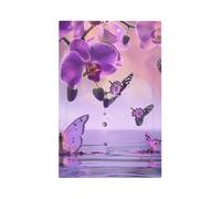 Mexpekil Cubierta de interruptor de luz de mariposa floral morada, 1 banda, cubierta de salida en blanco, placa de pared decorativa para oficina en casa