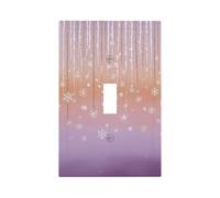 Mexpekil Cubierta de interruptor de luz morada con copos de nieve dorados, 1 banda, cubierta de salida de palanca única, placa decorativa de pared para oficina en casa