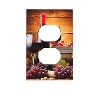 Mexpekil Cubierta de interruptor de luz para botellas de vino tinto y frutas, 1 banda, cubierta de salida dúplex individual, placa de pared decorativa para oficina en casa
