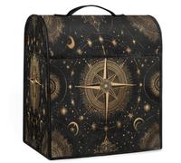 Mexpekil Cubierta para batidora de pie con diseño de brújula dorada, 5-8 cuartos de galón, cubiertas antipolvo para electrodomésticos de cocina con asa superior y bolsillos, accesorios universales