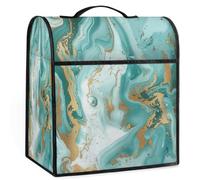 Mexpekil Cubierta para batidora de pie de mármol dorado verde azulado, 5-8 cuartos de galón, cubiertas antipolvo para electrodomésticos de cocina con asa superior y bolsillos, accesorios protectores
