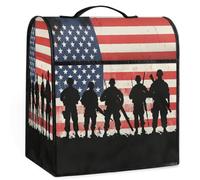Mexpekil Cubierta para batidora de pie de soldados de la bandera estadounidense, 5-8 cuartos de galón, cubiertas antipolvo para electrodomésticos de cocina con asa superior y bolsillos, accesorios