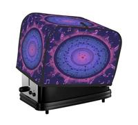 Mexpekil Cubierta para tostadora, 2 rebanadas, azul y morado, notas musicales voladoras, impermeable, a prueba de polvo, para cocina, pequeños electrodomésticos, protector