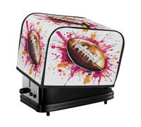 Mexpekil Cubierta para tostadora, 4 rebanadas, accesorios de cocina de fútbol americano, protector de tostadora, impermeable, a prueba de polvo, cubierta para máquina de pan