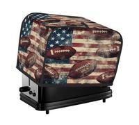 Mexpekil Cubierta vintage para tostadora de fútbol americano para tostadora de 2 rebanadas, cubierta pequeña para máquina de pan de cocina, accesorios a prueba de polvo