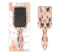 Mexpekil Divertido cepillo de pelo para desenredar con forma de perro salchicha, con forma de corazón, cepillo de pelo húmedo y seco, peine de masaje para niñas, mujeres y hombres