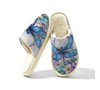 Mexpekil Dragonfly Flower - Pantuflas de espuma viscoelástica para mujer, multicolor, 40/40.5 EU