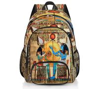 Mexpekil Egyptian Papyrus King Queen Mochila escolar grande para niñas y niños, mochila impermeable para laptop para mujeres y hombres, mochila ligera para senderismo, viajes, 17 pulgadas
