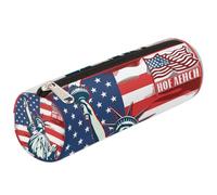 Mexpekil Estatua Liberty - Estuche para lápices con la bandera de Estados Unidos, bolsa para suministros escolares, para niñas, niños, adolescentes, mujeres, bolsa de brochas de maquillaje