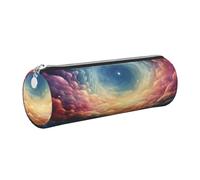 Mexpekil Estuche de cuero para niñas y niños, organizador de bolígrafos pequeños, con cremallera, bolsa delgada multiusos para suministros escolares, niños y adultos, Space Magic, Talla única