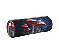 Mexpekil Estuche de cuero para niñas y niños, organizador de bolígrafos pequeños, con cremallera, bolsa delgada multiusos para suministros escolares, niños y adultos, Magic Red Mushroom, Talla única