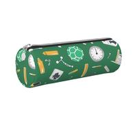 Mexpekil Estuche de cuero para niñas y niños, organizador de bolígrafos pequeños, con cremallera, bolsa delgada multiusos para suministros escolares, niños y adultos, Herramienta de reloj de lápiz