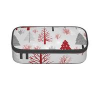 Mexpekil Estuche para lápices con diseño de bastón de caramelo de Navidad de acuarela para niñas y niños, organizador de papelería con compartimentos, bolsa de suministros escolares para estudiantes y