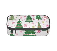 Mexpekil Estuche para lápices con diseño de bastón de caramelo de Navidad de acuarela para niñas y niños, organizador de papelería con compartimentos, bolsa de suministros escolares para estudiantes y