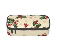 Mexpekil Estuche para lápices con diseño de bastón de caramelo de Navidad de acuarela para niñas y niños, organizador de papelería con compartimentos, bolsa de suministros escolares para estudiantes y