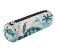 Mexpekil Estuche retro de mapas, tortugas marinas, bolsa para suministros escolares, bolsa para niñas, niños, adolescentes, mujeres, bolsa de brochas de maquillaje