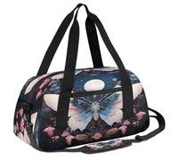 Mexpekil Fantasy Butterfly Floral Moon - Bolsa de lona para niños, niñas, adolescentes, viajes, deportes, bolsa de viaje para la noche, fin de semana y baile