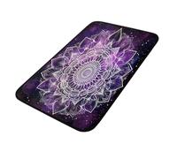 Mexpekil Felpudo antideslizante con diseño de flores y mandalas, 100 x 50 cm, color morado