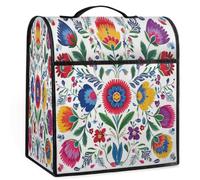 Mexpekil Folk Art - Funda para batidora de pie floral de 5 a 8 cuartos de galón, cubiertas antipolvo para electrodomésticos de cocina con asa superior y bolsillos, accesorios universales para