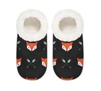 Mexpekil Fox Head - Pantuflas de casa para mujeres y hombres, zapatos de espuma viscoelástica cómodos y antideslizantes, multicolor, 6/6.5 UK Wide