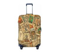 Mexpekil Funda de equipaje con patrón de cartas de tarot vintage para maleta de viaje de 18 a 21 pulgadas, funda protectora elástica contra el polvo para viajes de vacaciones, multicolor, For 18--21