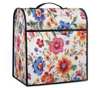 Mexpekil Funda para batidora de pie de flores rojas y azules, 5-8 cuartos de galón, cubiertas antipolvo para electrodomésticos de cocina con asa superior y bolsillos, accesorios universales para