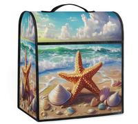 Mexpekil Funda para batidora de pie de playa con diseño de estrellas de mar de dibujos animados, 5-8 cuartos de galón, con asa superior y bolsillos, accesorios universales para decoración de