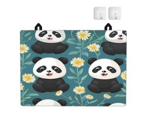 Mexpekil Funny Panda Flower - Cubierta superior para estufa eléctrica | Resistente al calor, antideslizante, cubierta de cocina con 2 ganchos, almohadilla de vidrio para estufa de gas