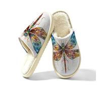 Mexpekil Glass Dragonfly - Pantuflas de espuma viscoelástica para mujer, multicolor, 38.5/39.5 EU