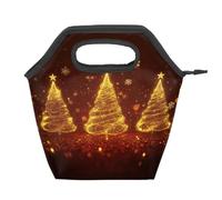 Mexpekil Golden Christmas Tree - Bolsa de almuerzo reutilizable con aislamiento, impermeable, a prueba de fugas, para niños, adultos, escuela, oficina, picnic
