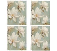 Mexpekil Juego de 4 toallas de mano absorbentes de cocina, hermosas flores blancas, paños de cocina de secado rápido, paños de cocina multiusos para cocina y hogar