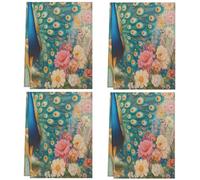 Mexpekil Juego de 4 toallas de mano absorbentes de cocina, un hermoso pavo real con plumas, paños de cocina de secado rápido, paños de cocina multiusos para cocina y hogar