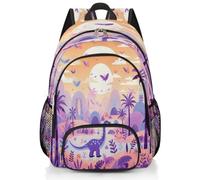 Mexpekil Jurassic - Mochila escolar grande con diseño de dinosaurio, palmera, mochila escolar grande para niñas y niños, mochila impermeable para laptop, para mujeres y hombres, mochila ligera de 17