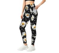 Mexpekil Leggings para mujer UK con bolsillos S-4XL, Daisy Polka Dot, L Slim Largo