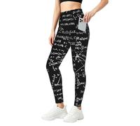 Mexpekil Leggings para mujer UK con bolsillos S-4XL, Graffiti de fórmula matemática, XXL Slim Largo