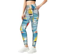 Mexpekil Leggings para mujer UK con bolsillos S-4XL, Patrones de velero, S Slim Largo