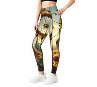 Mexpekil Leggings para mujer UK con bolsillos S-4XL, Sohalkha84_dreamcatcher_with_sunflowers_feathers_and_beads_in_t_5f4fb617-f954-43ac-a80f-0ba536634fee, XL Slim Largo
