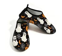 Mexpekil Lindos zapatos de agua para Halloween, calabazas, fantasmas, murciélagos, para mujeres y hombres, de secado rápido, antideslizantes, zapatos acuáticos, Lindos murciélagos fantasmas de