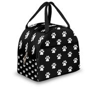 Mexpekil Lonchera térmica con estampado de huellas de perro y gato para niños y adultos, bolsa térmica térmica para la escuela, el trabajo, viajes