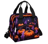 Mexpekil Lonchera térmica grande para mujeres y hombres, lonchera térmica impermeable, portátil, bolsa de picnic con correa ajustable para el hombro, 13.8 L (calabaza de hoja morada)