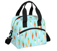 Mexpekil Lonchera térmica grande para mujeres y hombres, lonchera térmica impermeable, portátil, con correa ajustable para el hombro, 13.8 L (zanahoria linda)