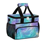 Mexpekil Lonchera térmica reutilizable con líquido azul y morado para mujeres, hombres y adultos, lonchera térmica grande reutilizable para el trabajo, picnic, actividades al aire libre