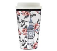 Mexpekil London Big Ben - Funda reutilizable para café helado para bebidas frías y calientes, funda de neopreno aislada para bebidas, se adapta a 26 a 28 onzas