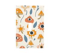 Mexpekil Magic Mushroom Eyes - Cubierta para interruptor de luz, 1 banda, cubierta de salida de palanca única, placa decorativa de pared para oficina en casa