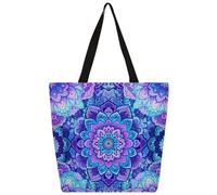 Mexpekil Mandala Garden - Bolsa de lona reutilizable para mujeres y niñas, bolsas de compras grandes para mujer, bolsa de hombro multiusos