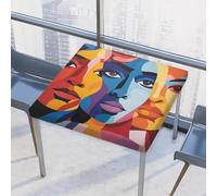 Mexpekil Mantel cuadrado abstracto de mujer africana, 117 x 117 cm, elástico, ajustable, impermeable, protector de mesa para interiores y exteriores